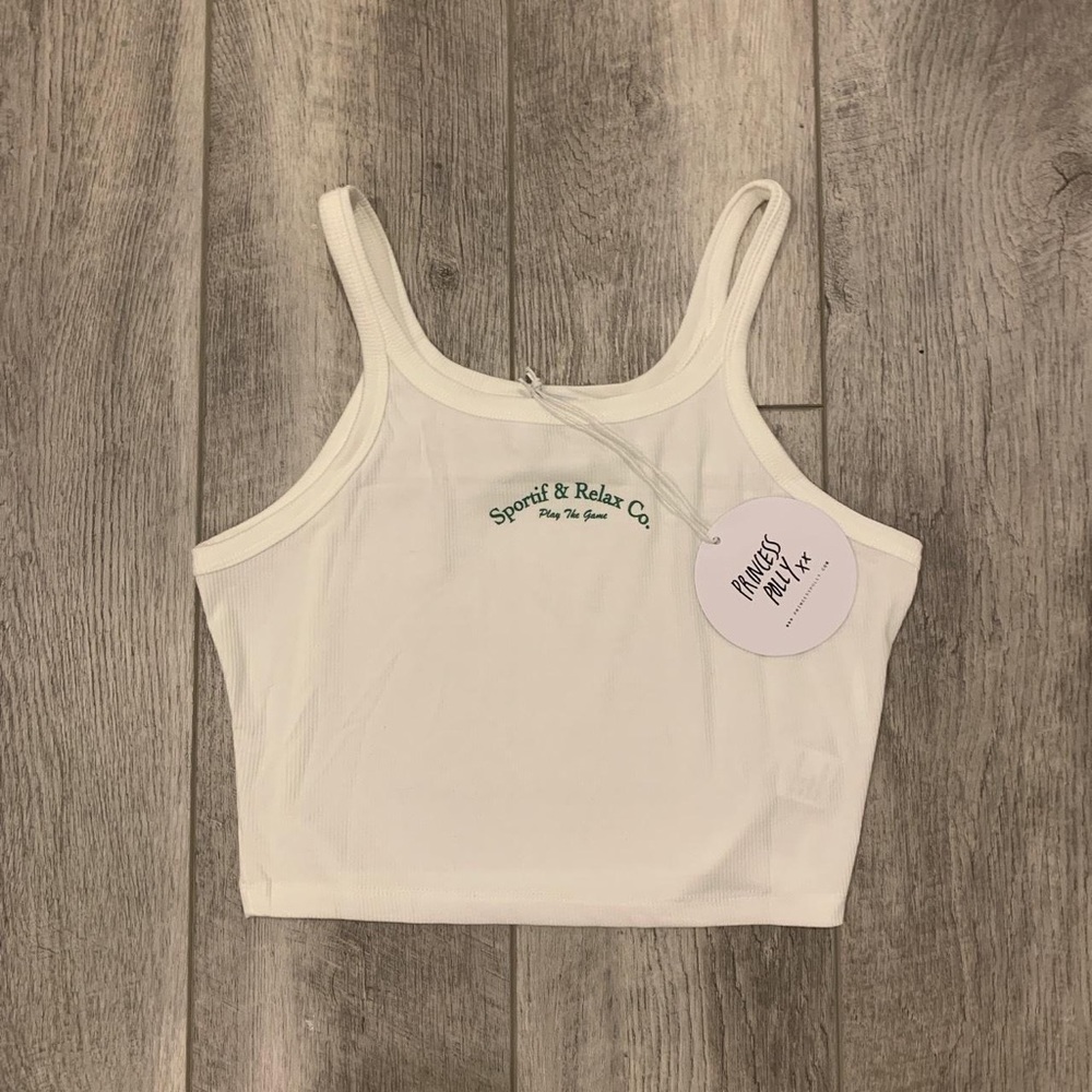 White Graphic Princess Polly Tank Top NWT